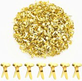 600 Stuks Metaal Brads Ronde Koperen Bevestigingen Splitpennen voor Doe-het-zelfprojecten Scrapbooking Kantoor 12x8mm (Goud)