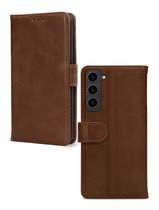 Mobilize Wallet - Telefoonhoesje geschikt voor Samsung Galaxy S23 Hoesje Echt Leer Bookcase Portemonnee - Bruin