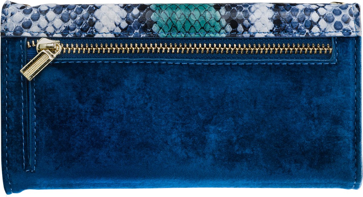 Mobilize Telefoonhoesje geschikt voor Apple iPhone SE (2020) Hoesje | Mobilize Gelly Velvet Uitneembare 2in1 Clutch | Pasjeshouder voor 3 Pasjes | Telefoonhoesje voor Pinpas / OV Kaart / Rijbewijs - Royal Blue Snake | Blauw