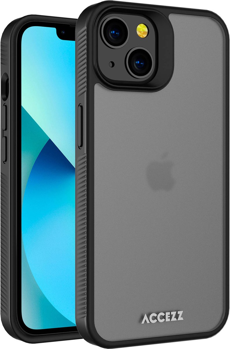 Accezz Hoesje Geschikt voor iPhone 13 Hoesje - Accezz Rugged Frosted Backcover - zwart