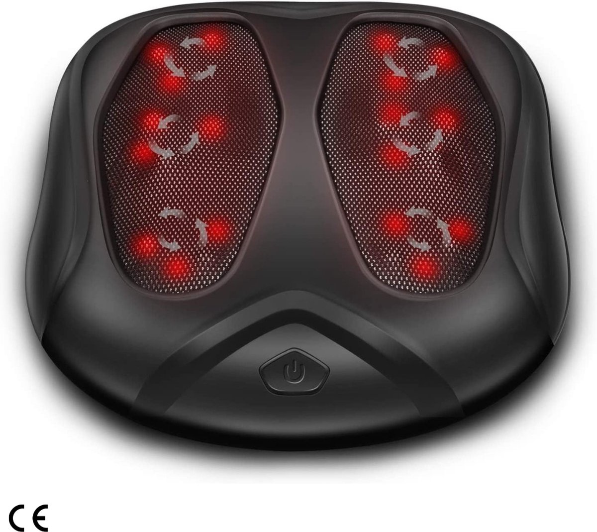 Ontspannende Shiatsu Voetmassager met Warmte - Elektrische Massager voor Plantar Fasciitis - Ingebouwde Infrarood Warmtefunctie - Zwart