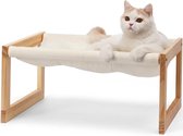 Kattenbed, pluche fluwelen kattenbedden voor binnenkatten, houten kattenhangmat 20" x 16" Geschikt voor katten, honden, konijnen, kittens en kleine dieren