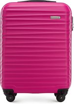 Reiskoffer, handbagage, handbagage, rolkoffer, hard (ABS) met 4 spinnerwielen, cijferslot, telescopisch handvat, roze