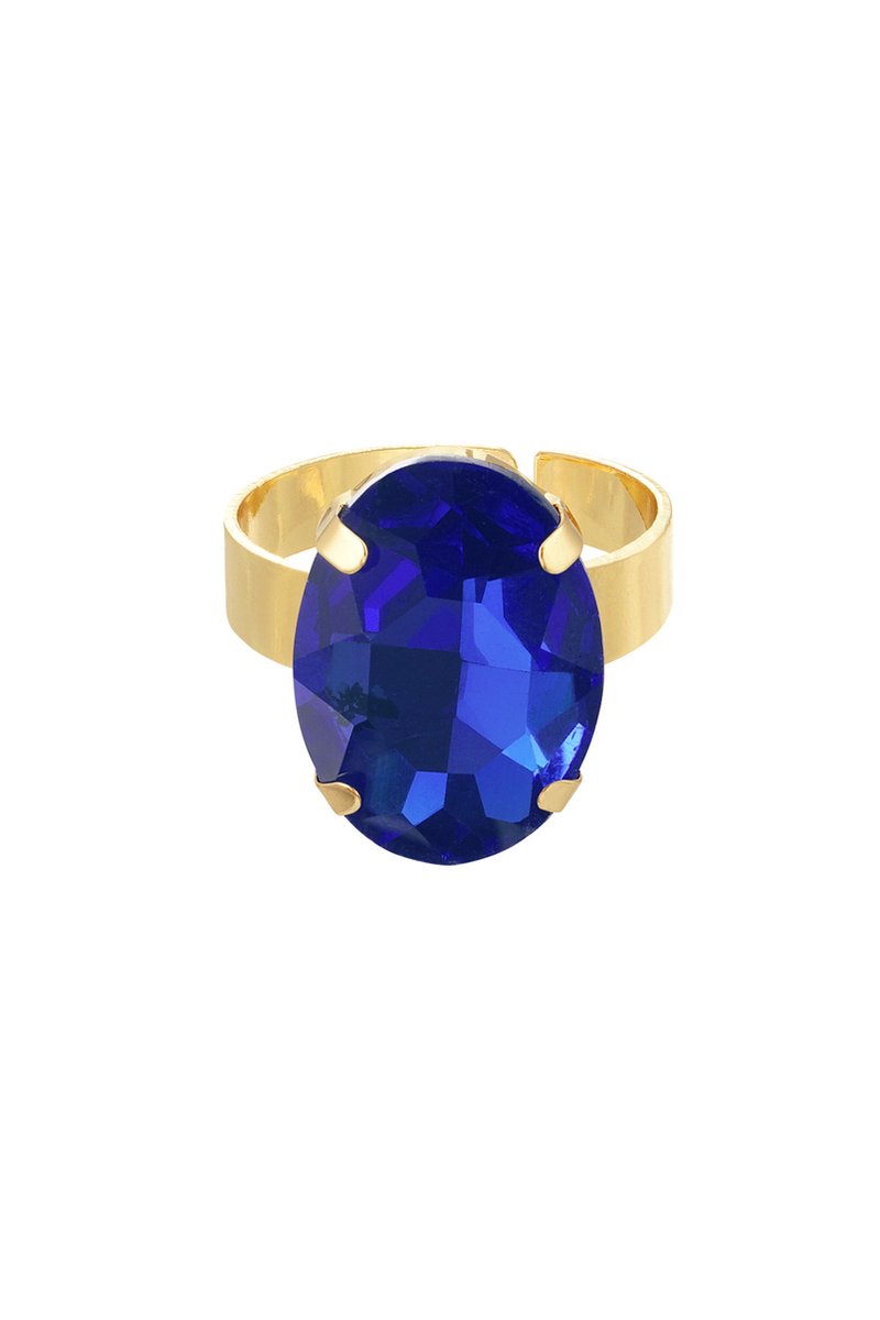 YEHWANG Ring glaskraal - blauw