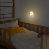 Nachtlampje met Stopcontact en Schakelaar - Warme Verlichting - Babyvoedingslamp en Oriëntatielicht - Handige Bediening - Extra Stopcontact - Wit