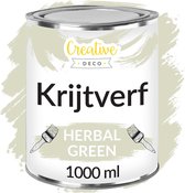 Creative Deco 1000 ml Groen Krijt-Verf | Mat en Wasbaar | Perfect voor Renovatie, Decoratie en Decoupage van Meubels | Egen en Gradient Effect Mogelijk
