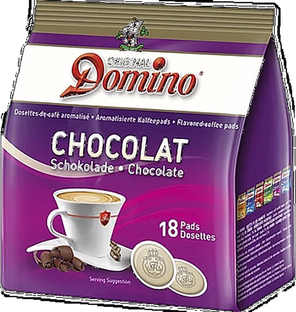 Goedkoopste Domino Chocolate - Koffiepads - 12 x 18 pads