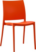 Chaise de jardin CLP Meton - Empilable - Facile d'entretien - Résistant aux intempéries - Plastique - orange