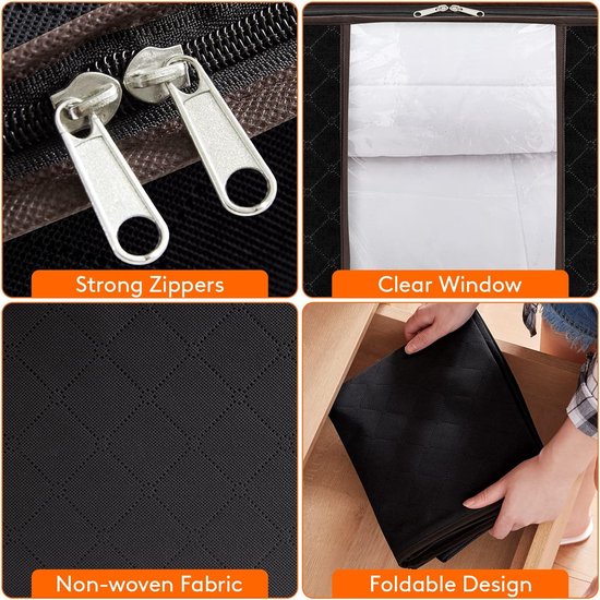 Mophorn Bacs De Rangement Pliables Avec Couvercles, 45 L, Lot De 3 Caisses En Plastique Pliables Avec Poignees Tres Resistantes Pour Vetements Jouets Livres Collations Chaussures Epicerie 85615461