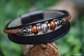 Urn-Heren lederen herdenkingsarmband met haartjesverwerking- Sieraad wordt voor u op maat gemaakt!- Zwart/Bruin Lederen Mannen Armband met haartjes verwerkt in bedel-Herdenkingssieraad-Herinneringsarmband-Gedenksieraad-Heren sieraad-Armband met Haren