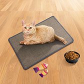 Kattenkrabmat, natuurlijke sisal-mat, bescherm tapijten en banken (60x40cm, grijs)