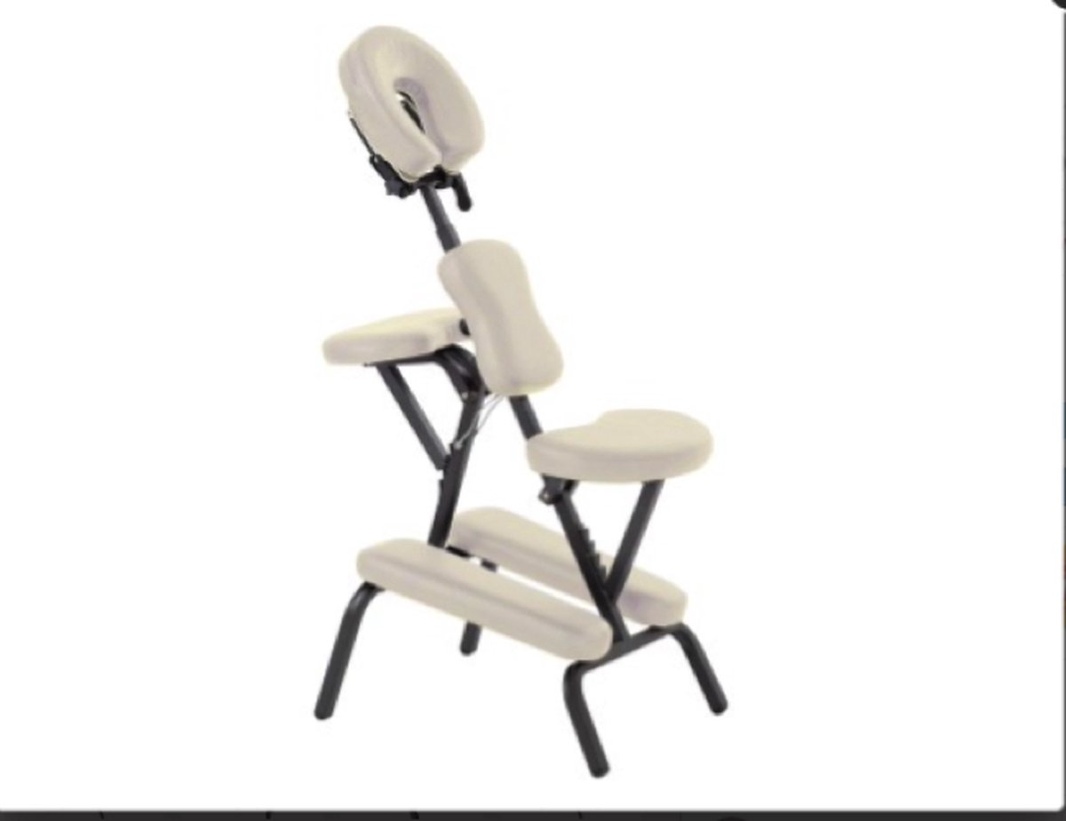 Goedkoopste Ergonomische stoel voor massage of tattoo - Behandelstoel - Massagestoel - creme - met draagtas