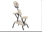 Ergonomische stoel voor massage of tattoo - Behandelstoel - Massagestoel - creme - met draagtas
