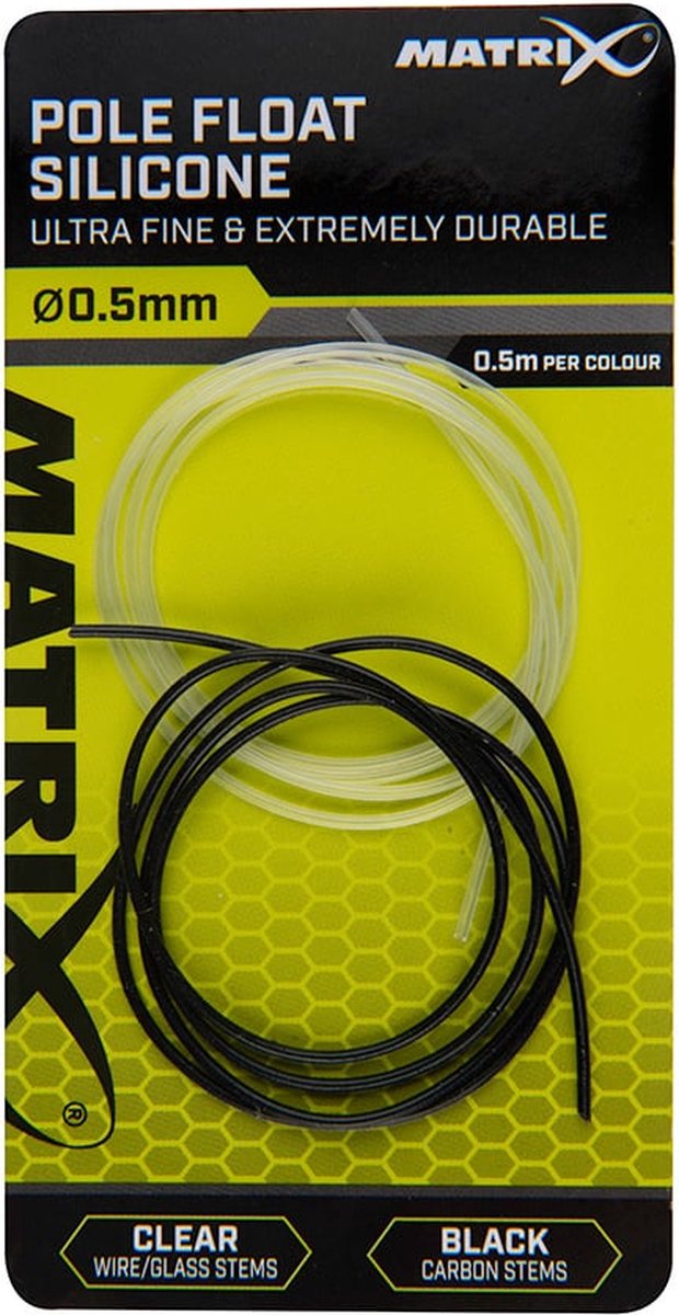 Matrix Pole Float Silicone (0.5m per color) Clear & Black - Maat : 0.5mm