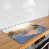 Inductie beschermer zonsondergang op het strand | 83 x 51.5 cm | Keukendecoratie | Bescherm mat | Inductie afdekplaat