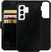 Rosso Element Uitneembaar 2-in-1 Hoesje Geschikt voor Samsung Galaxy S24 | Luxe Portemonnee | Back Cover en Book Case | Pasjeshouder | Zwart