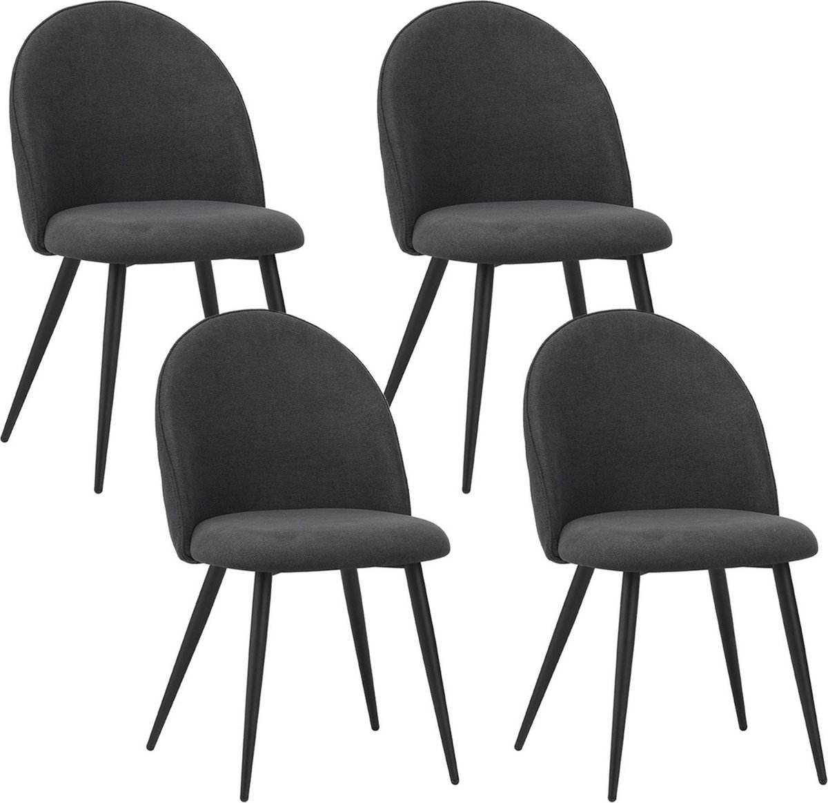 Albatros Capo Eetkamerstoelen met Stoffen Bekleding, Set van 4, Antraciet - Stijlvol Vintage Ontwerp, stoffen bekleding, SGS-getest Gestoffeerde Stoel - Moderne Keukenstoel, Eetkamerstoel