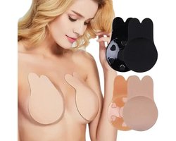 Sara Shop Bh- Plak bh-Zelfklevende bh-Invisible bra Push-up plak bh -Strapless plak bh-Backless bh-invisible strap brar-Plak bh voor grote cupmaten -Zelfklevende bh zonder bandjes-Plak bh met lift Zelfklevende -Siliconen plak bh-Maat L- Beige
