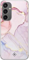 Casimoda® hoesje - Geschikt voor Samsung Galaxy S23 FE - Marmer roze paars - Shockproof case - Extra sterk - TPU/polycarbonaat - Paars, Transparant
