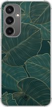 Casimoda® hoesje - Geschikt voor Samsung Galaxy S23 FE - Monstera Leaves - Shockproof case - Extra sterk - TPU/polycarbonaat - Groen, Transparant