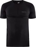 Zwarte Craft sportshirt met Craft logo op de borst en subtiele textuur op de mouwen.