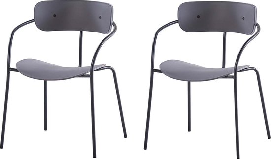 Concept-U - Set van 2 donkergrijze ontwerpstoelen ALEXIA