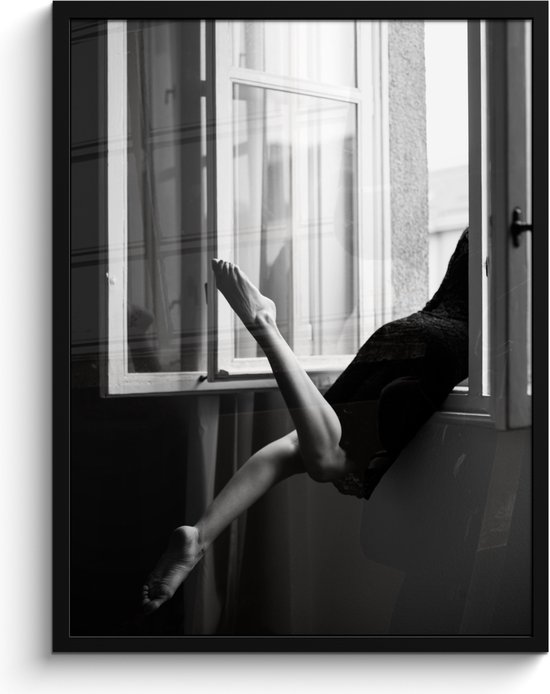 Cadre photo avec affiche - Cadre affiche femme - Posters noir et blanc - Cadre noir 60x80 - Pour adultes - Cadre photo vintage - Cadre photo accessoires chambre - Décoration salon - Décoration murale - - Affiche - Posters