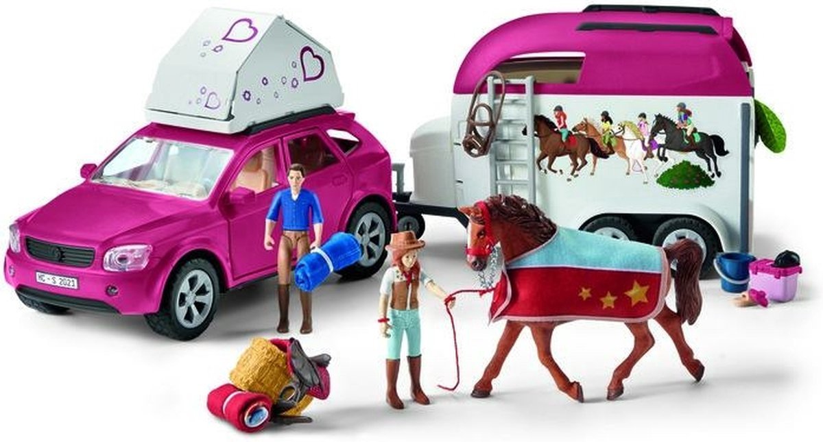 schleich HORSE CLUB Speelfigurenset - Avontuur met auto en paardentrailer - Kinderspeelgoed voor Jongens en Meisjes - 5 tot 12 jaar - 18 Onderdelen - 42535 — afbeelding 12
