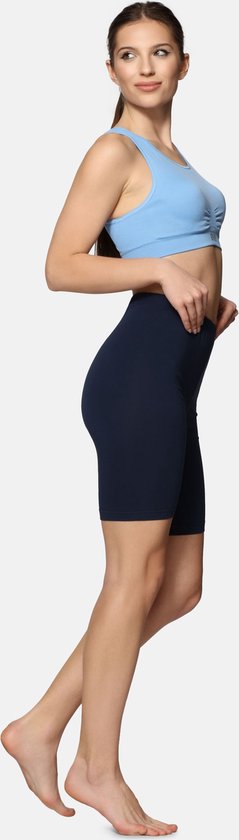Bellivalini BLV-BLV50-157-LE Dames Leggings - Sport - Vrijetijdsbroek - Kort - Katoen - Sporbroek - Yogabroek - Marineblauw - L