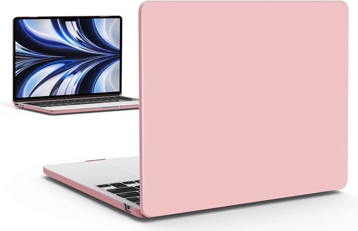 Laptophoes - Geschikt voor MacBook Air 2022 Hoes - Case voor 13.6 inch Air met M2 Chip (2022) - Model A2681 - Mat Roze