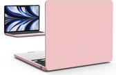 Laptophoes - Geschikt voor MacBook Air 2022 Hoes - Case voor 13.6 inch Air met M2 Chip (2022) - Model A2681 - Mat Roze