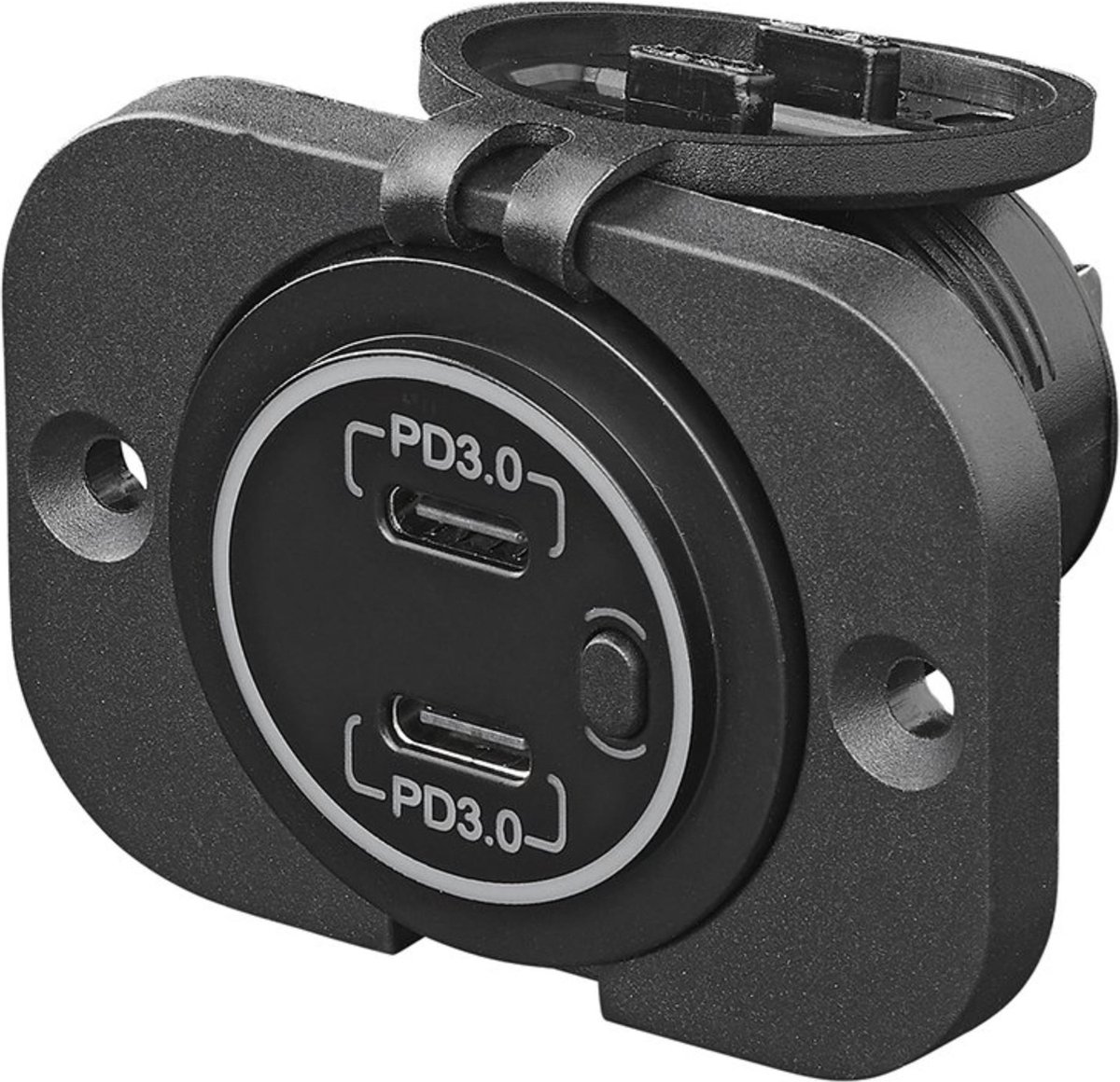 ProPlus USB Snellader Inbouw Type C 2 Weg 12V 24V met Montageplaat