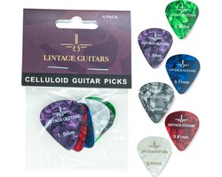 6 PCS Mix - Plectrum voor gitaar - Plectrums - Plektrum - 0.46 t/m 1.50 Plectrum - Celluloid Guitar Picks