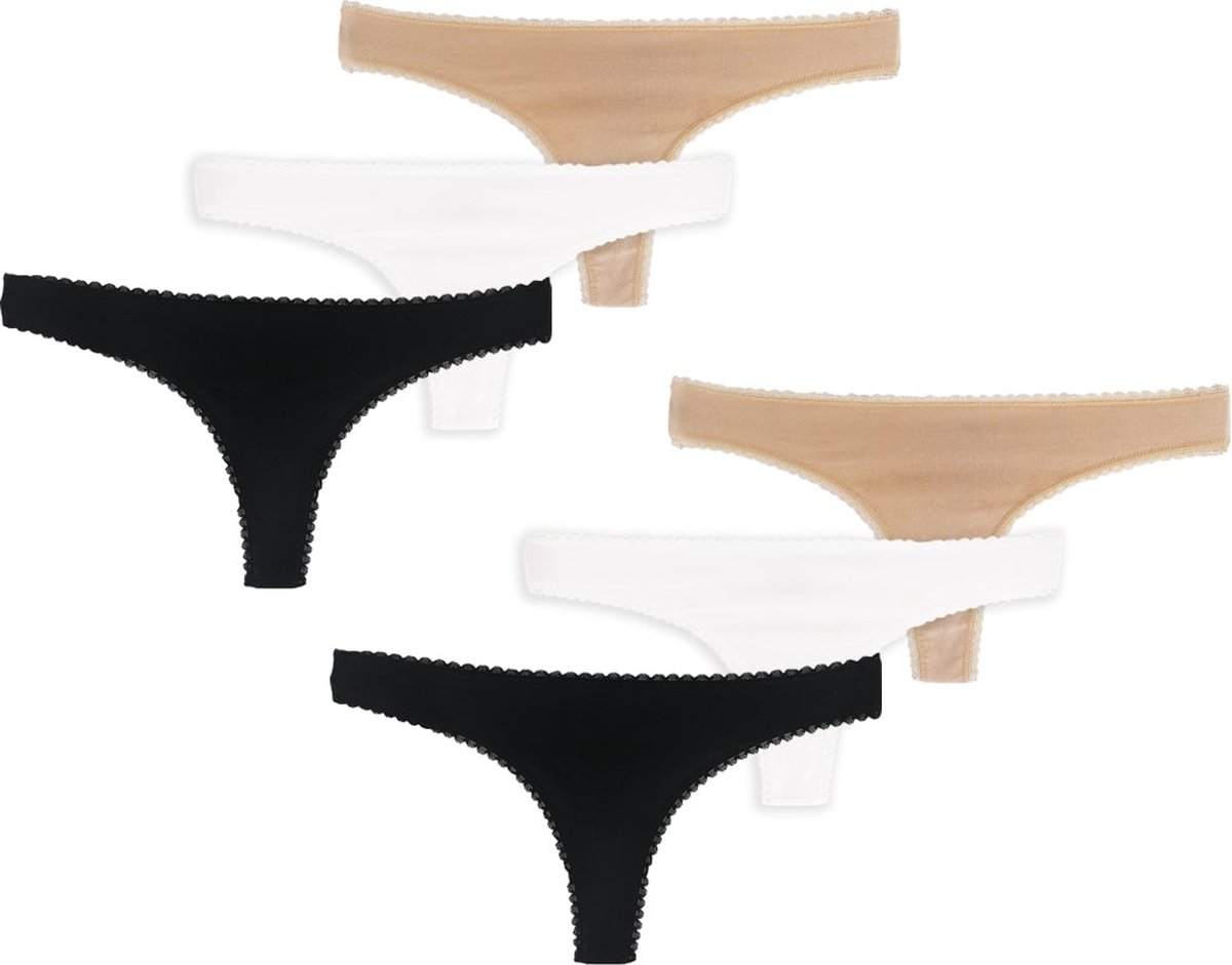 Viuma 223726 Dames Slip String Katoen Bikini Brief Ondergoed Multipack 6 Pak