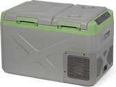 Steamy-E Single Zone Elektrische Compressor Koelbox - Dual Compartment - 24 liter - 12V en 230V - voor auto en camping - Grijs