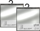 5Five Plak spiegels tegels - 8x stuks - glas - zelfklevend - 20 x 20 cm - vierkantjes - muur/deur/wand