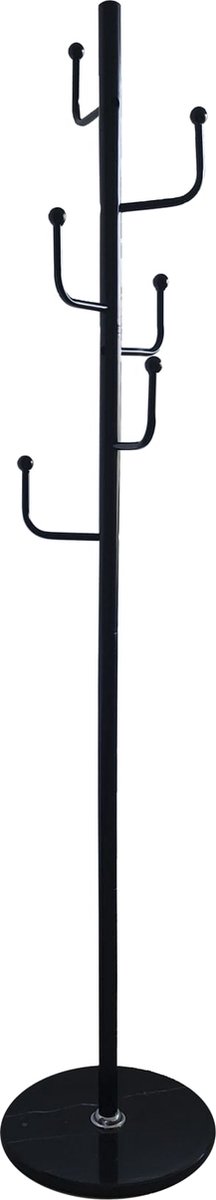 Furnilux Kapstok - Staand - Metaal/Zwart - Marmeren Voet - 37 x 176 cm