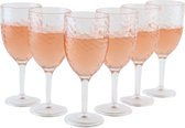 Verres à vin en plastique OTIX - 6 pièces - 400 ml - Plastique martelé