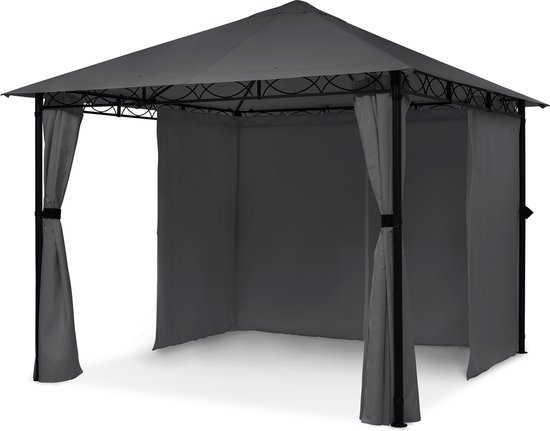 Blumfeldt Mondo Tuinpaviljoen - Partytent 295cm X 262cm X 295cm - Staal - Polyester - Donkergrijs