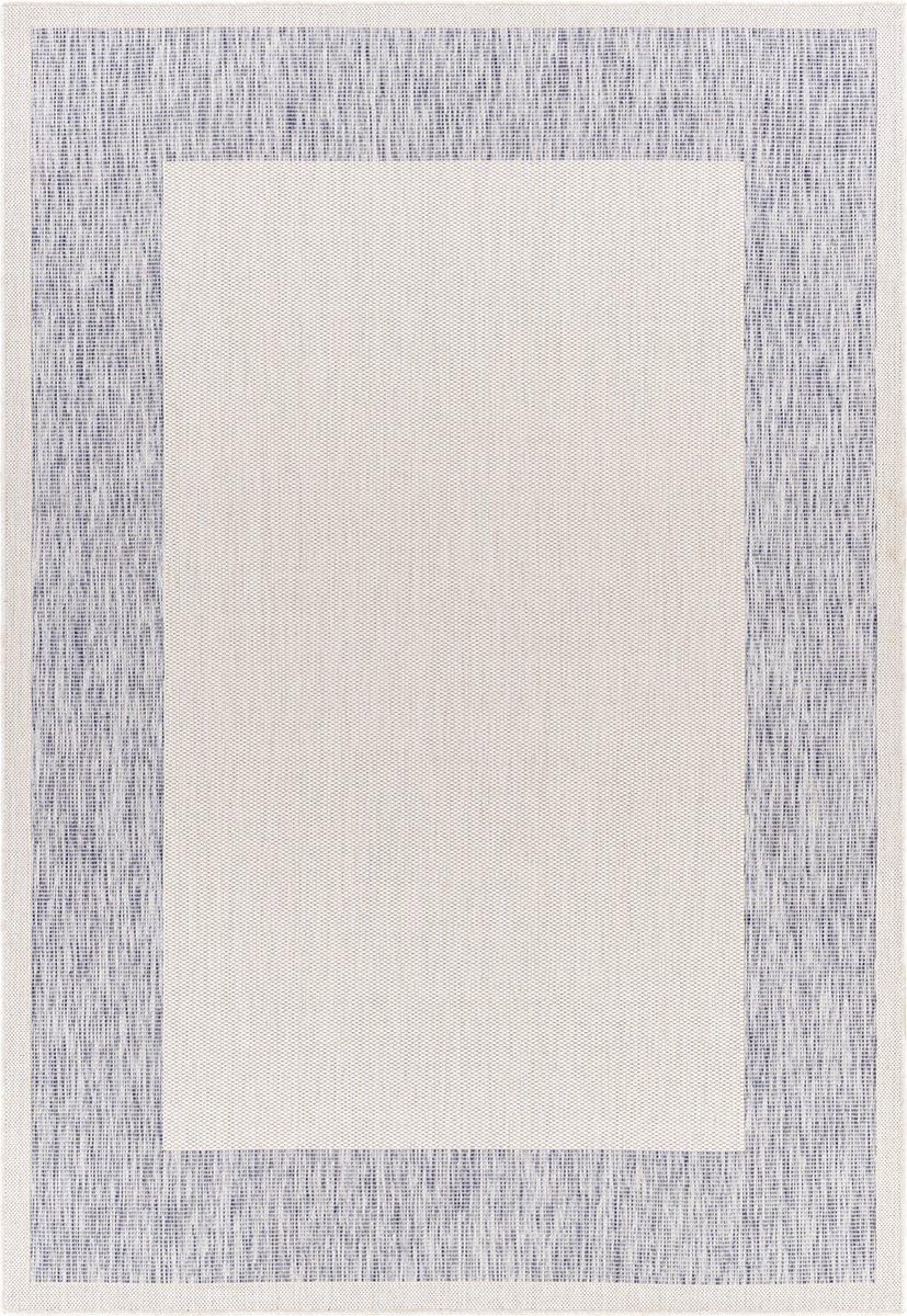 Surya Buitenkleed Balkon Terras Keuken Jute Look Tapijt LAYLA Blauw Ivoor 160x213 cm