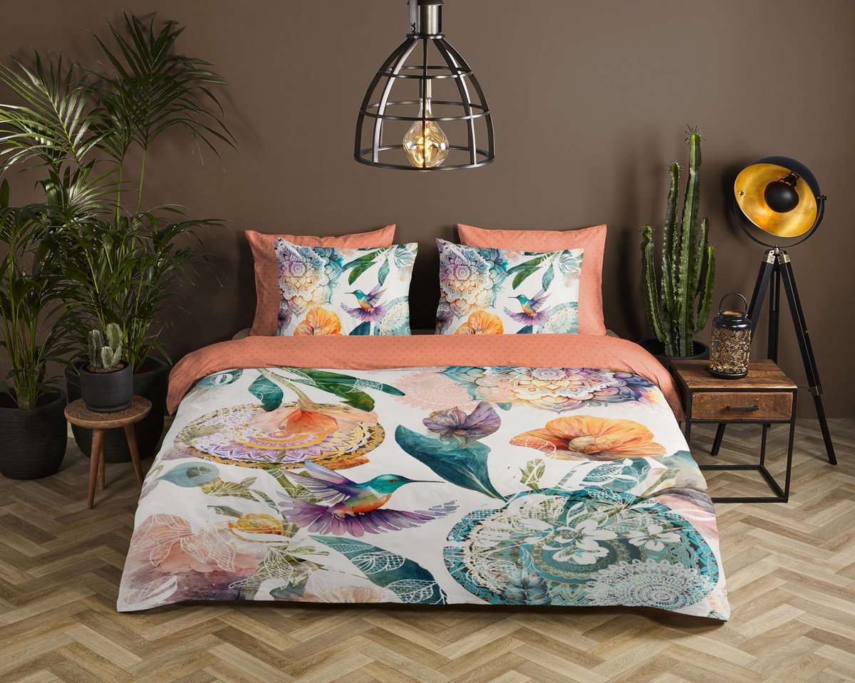 HIP dekbedovertrek mandalas en bloemen - 2 persoons 200x200/220 cm - Multi - 100% Katoen satijn