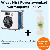W'eau Mini Power zwembad warmtepomp - 4 kW - Warmtepomp zwembad - Plug & Play - Voor zwembaden tot 16.000L - Inclusief Heater Cleaner