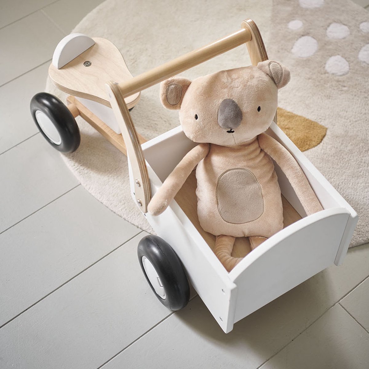 Petite Amélie ® Loopfiets - Loopbakfiets - Kinderfiets - Houten - Vanaf 1 jaar - Stimuleert motoriek & balans - Wit thumbnail 8