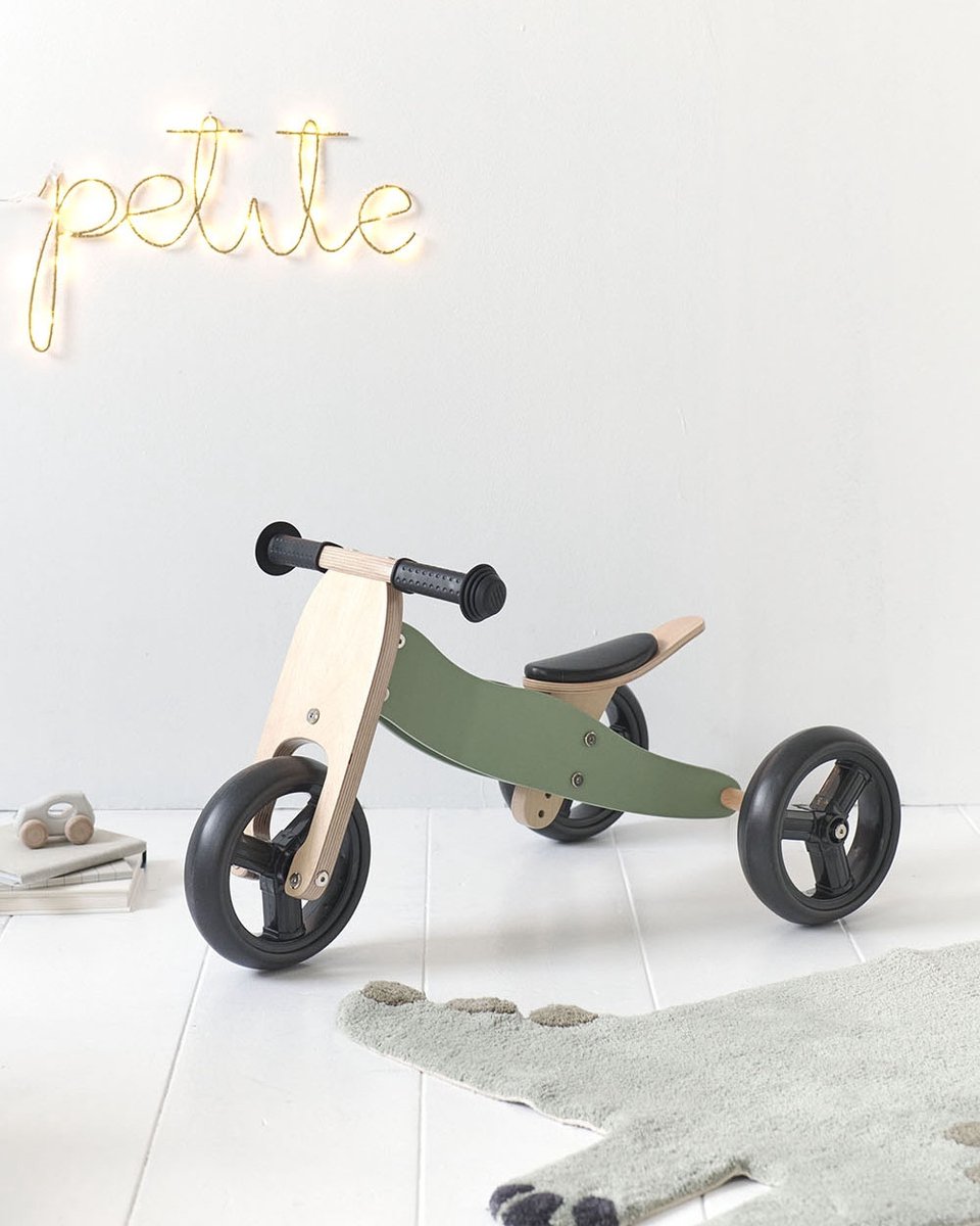 Petite Amélie ® Loopfiets - Houten - Vanaf 1 jaar - 4 in 1 Loopfiets - Stimuleert motoriek & balans - Groen thumbnail 7