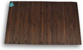 Tapis antidérapant en Bamboe - Marron foncé - 80x50x0,5 cm - Lavable - Tapis de sol pour Douche, Sauna et salle de bain
