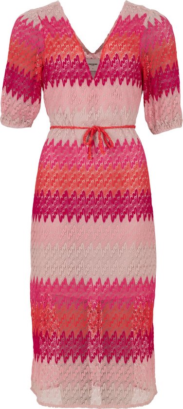 Freebird Jurk Dress Gala Wv Crochet 1684 Multi Pink Dames Maat - L