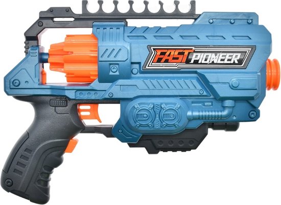 Foto: Fast pioneer speelgoedpistool met roterend magazijn 16 kogels