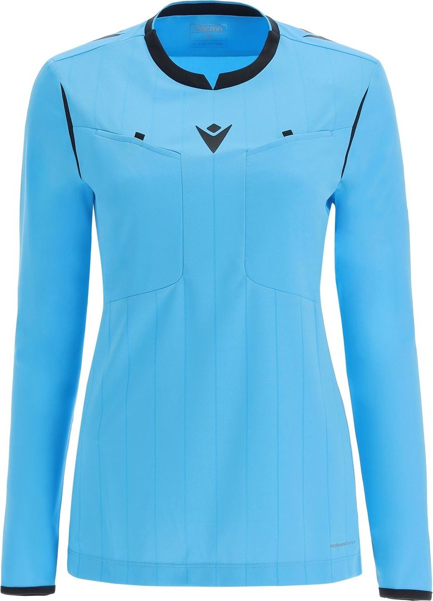 Macron Stephanie Scheidsrechtersshirt Lange Mouw Dames - Fluor Turquoise / Zwart | Maat: XL