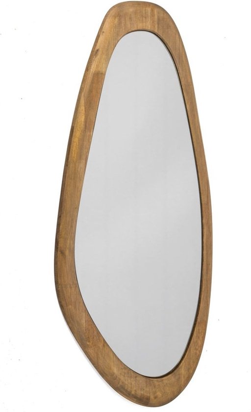 Spiegel rond hout zon voorstelling 90 cm - OLMEGA Rotterdam