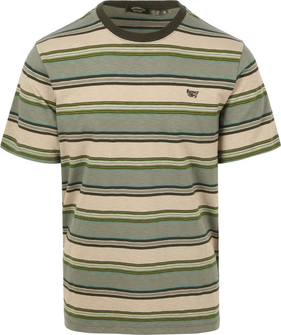 Superdry - T-Shirt Stripes Vert - Homme - Taille XL - Coupe moderne